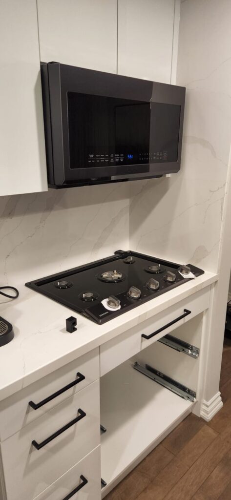 Gas cooktop installation