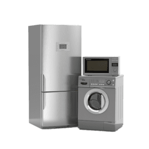 home appliances that contain fridge washer and microwave