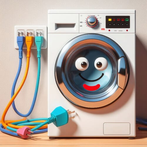 washer connected to power