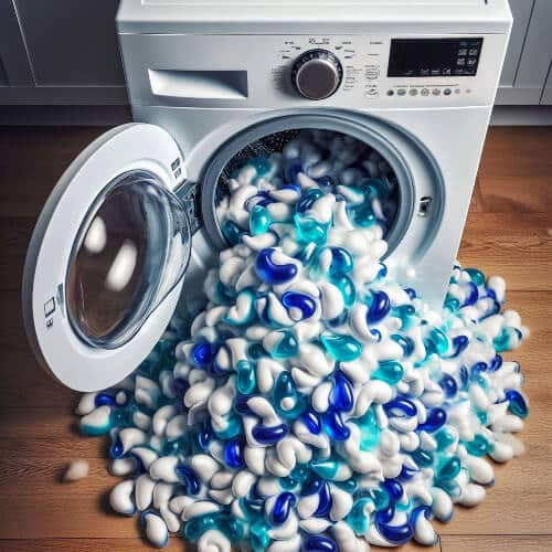 too much washer detergent